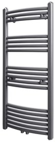141899 vidaXL Aquecedor toalhas casa de banho curvo 500 x 1160 mm cinzento