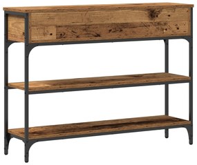 Mesa de Consola vidaXL Madeira Velha 100x25x75 cm Madeira de Engenhari