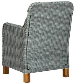5 pcs conjunto de jantar para jardim cinzento-claro