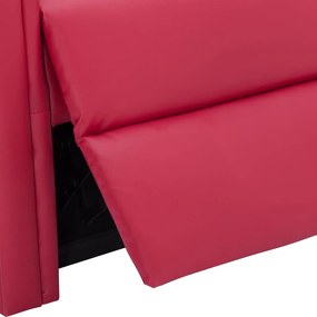 Cadeira massagens reclinável couro artificial vermelho