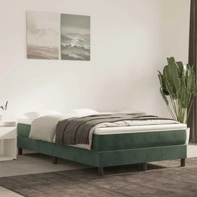 vidaXL Colchão de molas ensacadas 120x220x20 cm veludo verde-escuro