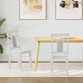 vidaXL Cadeira de jantar 2 pcs Branco Madeira de Borracha Sólida