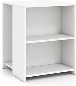 Mesa Auxiliar, 40 x 40 x 50 cm, Arrumação de Dupla Face, Branco