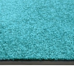 Tapete de porta lavável 60x90 cm azul ciano