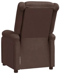 Poltrona reclinável couro artificial castanho