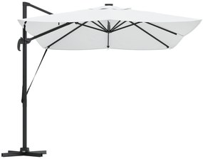 Guarda-Sol Roma de Braço Articulado com LEDs Bege 352x251x265 cm Alumí