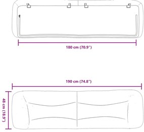 Almofadão de cabeceira 180 cm tecido cinzento-escuro