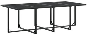 9 pcs conjunto de jantar para jardim textilene preto