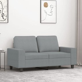 Sofá de 2 lugares em tecido 120 cm cinzento-claro