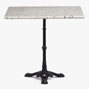 Mesa De Bar Vertuo Terrazzo Branco & Quadrado & Preto - Sklum