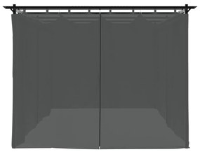 Gazebo com cortinas 6x3 m aço antracite
