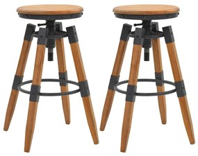 vidaXL Bancos de bar 2 pcs madeira de abeto maciça