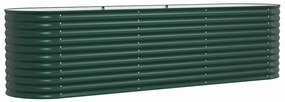 Cama Elevada para Jardim vidaXL Verde 320x80x81 cm em Aço Galvanizado