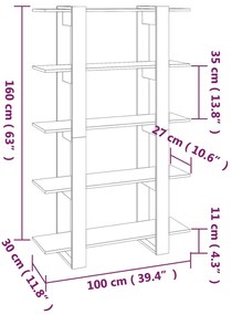 Estante/divisória 100x30x160 cm cor cinzento cimento