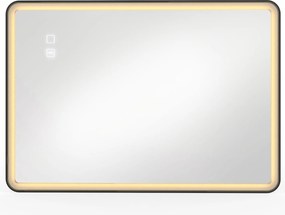 HOMCOM Espelho de Banheiro LED Bluetooth Antiembaçamento 100x70 cm Preto | Aosom Portugal