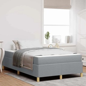 vidaXL Cama Box Outros Cinza claro e Branco 120 x 190 cm tecido