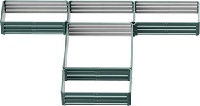 Conjunto de 5 Floreira quadrada de horta em aço, modulares para legumes, plantas, flores, verdes
