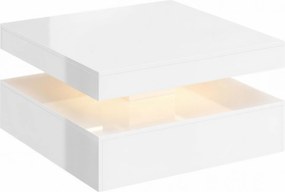 HOMCOM Mesa de Centro com LED RGB de 7 Cores com Armazenamento Aberto e Controlo Remoto 78x78x40 cm Branco | Aosom Portugal