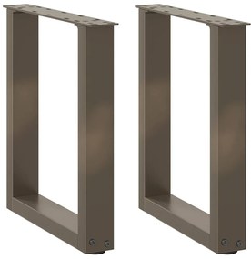 Pés para mesa de centro em formato de U, 2 peças, aço natural, 28 x (4