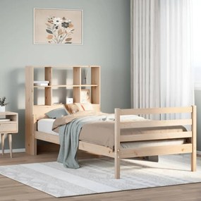 Cama com estante sem colchão 90x200 cm pinho maciço