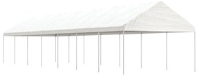 Gazebo com telhado 15,61x4,08x3,22 m polietileno branco