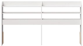 Cabeceira com prateleiras 140 cm madeira de pinho maciça branco