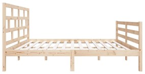 Estrutura de cama casal 135x190 cm madeira maciça