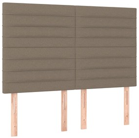 Cama sem colchão 140x190 cm tecido castanho-acinzentado