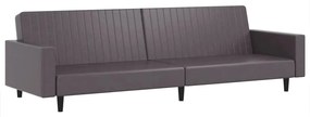 2 pcs conjunto de sofás couro artificial cinzento