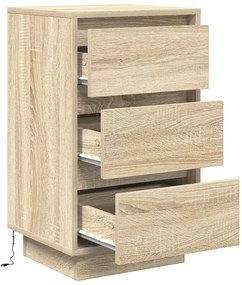 Mesa de cabeceira com luzes LED 38x34x65 cm carvalho sonoma