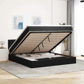 vidaXL Estrutura de cama otomana com colchão 160x200 cm veludo preto