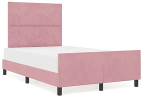 Cama de Veludo Rosa vidaXL 120x190 cm