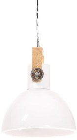 Candeeiro suspenso industrial redondo 25 W 30 cm E27 branco