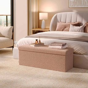 Banco com espaço de arrumação 38 x 110 x 38 cm castanho camel