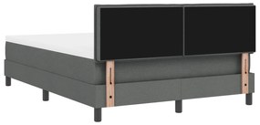 Cama Box Spring com Colchão Cinza Escuro 140x190 cm Tecido