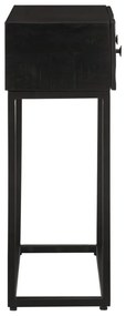 Mesa consola 90x30x76 cm mangueira maciça e ferro preto