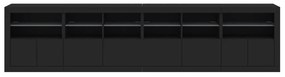 Aparador com luzes LED 283x37x67 cm preto