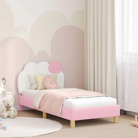 vidaXL Estrutura de Cama Infantil com Cabeceira Rosa 80 x 160 cm PU