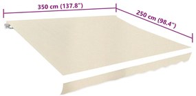Lona para toldo creme 350x250 cm
