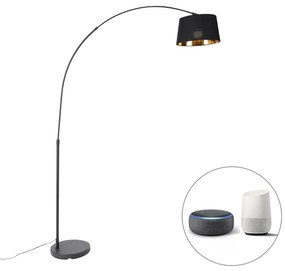 LED Candeeiro de Arco Inteligente Preto com Dourado incl. Wifi A60 - Arc Basic Moderno