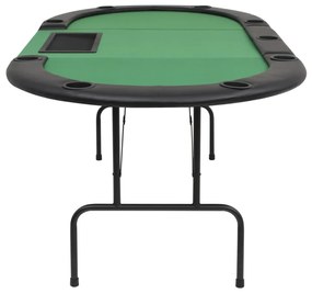 Mesa de póquer dobrável em três 9 jogadores verde