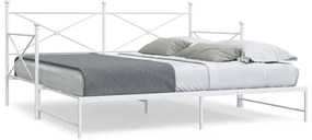 vidaXL Cama de dia com gavetão sem colchão 100x200 cm aço branco