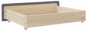 Gavetas de cama 2pcs derivados de madeira e veludo cinza-escuro