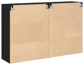 Armários de Parede 2 pcs Preto Carvalho 69,5x34x90 cm Madeira de Engen