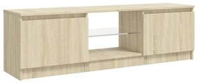 Móvel de TV com luzes LED 120x30x35,5 cm carvalho sonoma