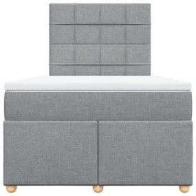 Cama boxspring com colchão 120x190 cm tecido cinzento-claro