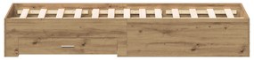 Cama com Gavetas vidaXL Carvalho Artisan 135x190 cm Madeira Revestida