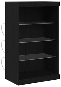Sideboard vidaXL com Luzes LED Carvalho Preto 60,5x37x100 cm