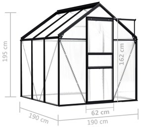 Estufa 3,61 m² alumínio antracite