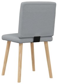 Cadeiras de jantar 2 pcs tecido cinzento-claro